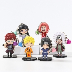 6pcs/set Naruto Japanese Cartoon Character Anime PVC Figure Keychain