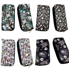 6 Styles The Nightmare Before Christmas Cartoon Colorful  Coin Purse PU Zipper Anime Long Wallet