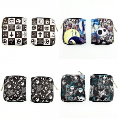 4 Styles The Nightmare Before Christmas Cartoon Colorful  Purse PU Zipper Anime Short Wallet