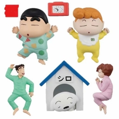 6CM Crayon Shin-chan Cartoon Cute Sleeping Styles Anime PVC Figure (5pcs/set)