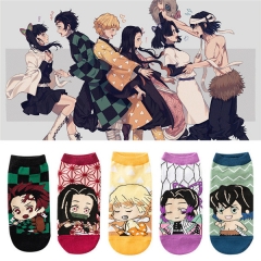 5PAIRS/SET Demon Slayer: Kimetsu no Yaiba For Adult Kids Short Anime Socks