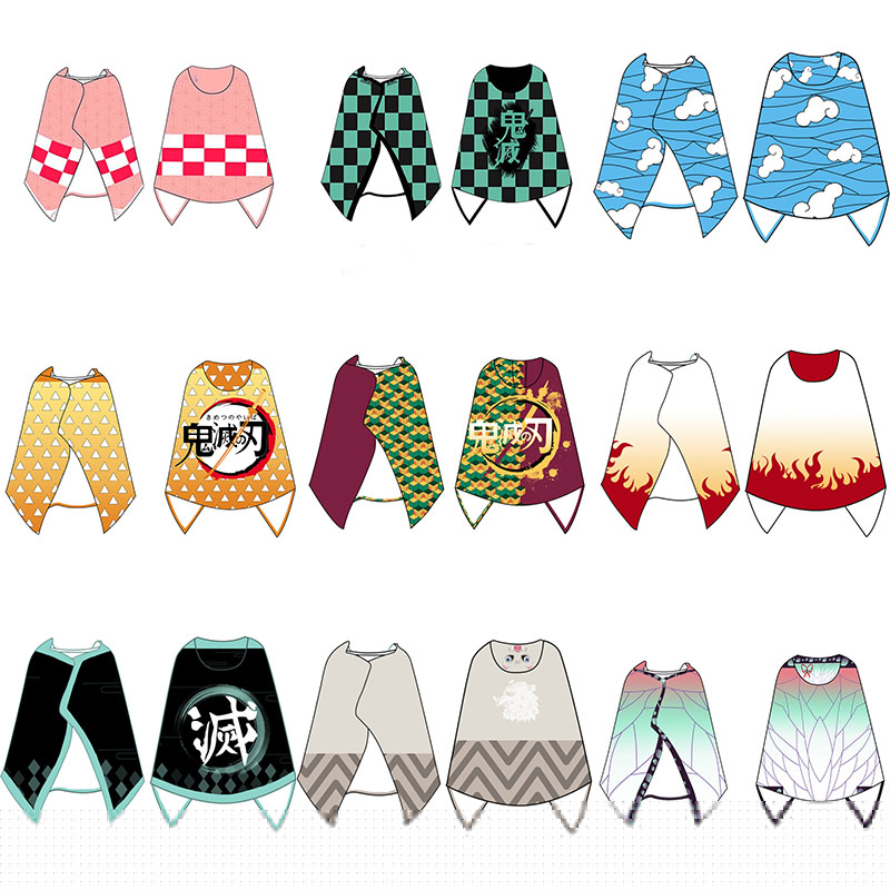 13 Styles Demon Slayer anime flano flannel warm cape blanket cloak blanket