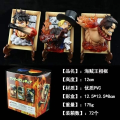 3 Styles One Piece Photo Frame Luffy Zoro Sanji Character Anime PVC Figure