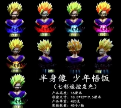 龙珠半身像少年悟饭七彩遥控发光公仔高16厘米重420克一箱45个