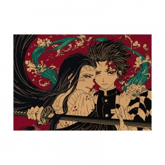 【B087】鬼灭之刃 A款 怀旧复古牛皮纸海报 酒吧咖啡厅装饰画