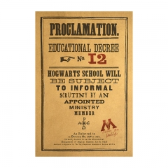 Harry Potter Educational Decree No.12 Home Decoration Retro Kraft Paper Anime Poster