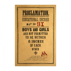 Harry Potter Educational Decree No.31 Home Decoration Retro Kraft Paper Anime Poster