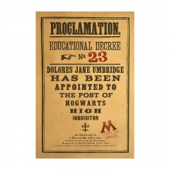 Harry Potter Educational Decree No.23 Home Decoration Retro Kraft Paper Anime Poster