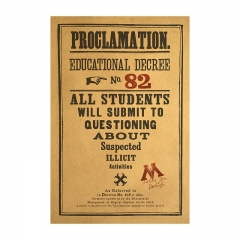 Harry Potter Home Decoration Retro Kraft Paper Anime Poster