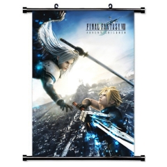 最终幻想挂画Final Fantasyi卷轴布画定做 动漫周边批发定制