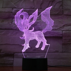 3D小夜灯神奇宝贝皮卡丘超梦蓝牙七彩渐变LED节能灯新款usb夜灯