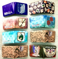 8 Styles Attack on Titan/Shingeki No Kyojin Colorful Coin Purse Bifold PU Anime Short Wallet