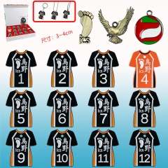 Haikyuu Anime Necklace and Keychain and Brooch Set