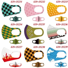 9 Styles Demon Slayer : Kimetsu no Yaiba Anime Ice Cotton Duplex Printing Mask