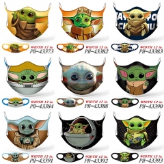 21 Styles Star War Baby Yoda Anime Ice Silk Printing Mask