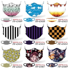 10 Styles Demon Slayer: Kimetsu no Yaiba Anime Ice Silk Printing Mask