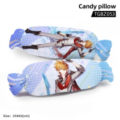 Genshin Impact Tartaglia Cartoon Cosplay Candy Shape Plush Stuffed Doll Cushion Pillow