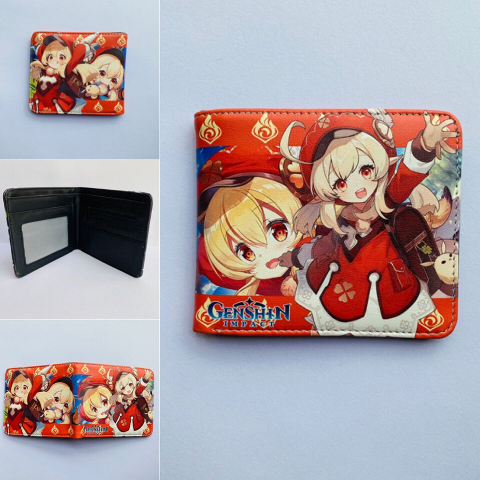 4 Styles Genshin Impact Cartoon PU Anime Wallet and Purse