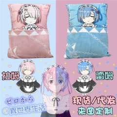 从零开始的异世界生活雷姆拉姆毛绒睡眠抱枕翻转午睡枕靠垫可定制