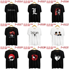 10 Styles Death Note Cosplay Color Printing Anime T shirt