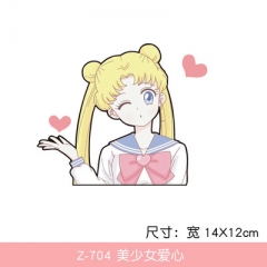 美少女战士新手司机磁性卡通动漫加油电动摩托电脑箱包汽车车贴纸