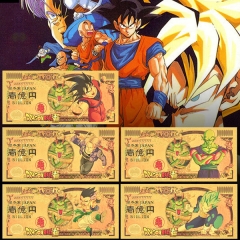 5 Styles Dragon Ball Z Goldleaf Electroplating Anime Paper Crafts Souvenir Coin Banknotes
