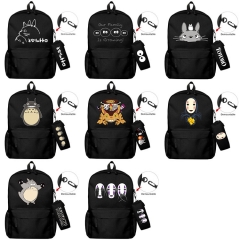 16 Styles My Neighbor Totoro 动漫大号背包+笔袋文具盒组合防水帆布尼龙笔袋背包