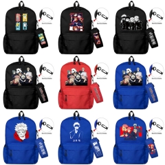 19 Styles Jujutsu Kaisen Mix Color Cartoon Canvas Waterproof Anime Backpack Bag+Pencil Bag