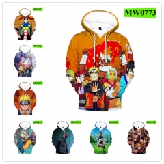 20 Styles Naruto Cosplay Color Printing Anime Hoodie