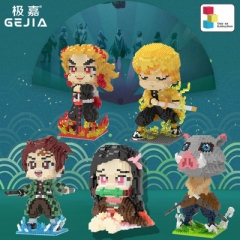 5 Styles Demon Slayer：Kimetsu no Yaiba Anime Building Blocks Funny Board Game