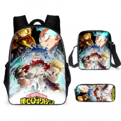 20 Styles My Hero Academia Polyester Canvas School Student Anime Backpack+Shoulder Bag+Pencil Bag(set)