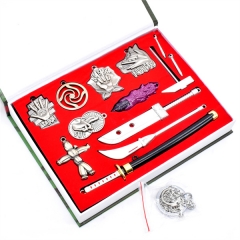 2 Styles Jujutsu Kaisen Japanese Manage Anime Alloy Keychain Crafts Weapon Set