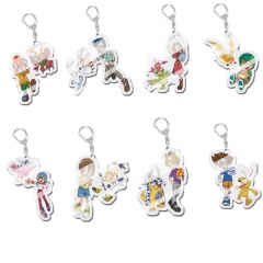 8 Styles Digital Monster Cartoon Pendant Anime Acrylic Keychain