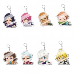 8 Styles The Seven Deadly Sins Cartoon Pendant Anime Acrylic Keychain