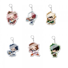 6 Styles My Hero Academia Cartoon Pendant Anime Acrylic Keychain