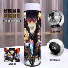 黑色四叶草 动漫游戏全彩真空双层 智能保温杯 500ML（带电）