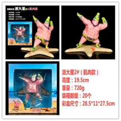 海绵宝宝 派大星 泳装 肌肉款 盒装手办 公仔摆件，一件20个，高约19.5cm