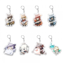 8 Styles Genshin Impact Cartoon Pendant Anime Acrylic Keychain