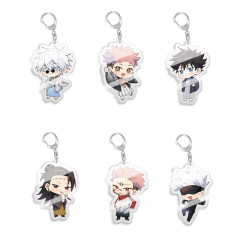 6 Styles Jujutsu Kaisen Cartoon Pendant Anime Acrylic Keychain