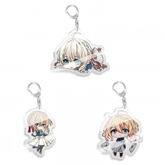3 Styles Violet Evergarden Cartoon Pendant Anime Acrylic Keychain