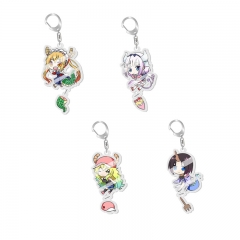 4 Styles Miss Kobayashi's Dragon Maid Cartoon Pendant Anime Acrylic Keychain