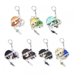 7 Styles Sword Art Online | SAO Cartoon Pendant Anime Acrylic Keychain