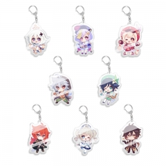 8 Styles Genshin Impact Cartoon Pendant Anime Acrylic Keychain