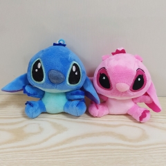 2PCS/SET Lilo & Stitch Cartoon Character Anime Plush Toy Doll Pendant 10CM