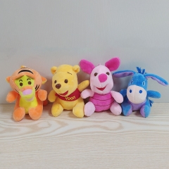 4 PCS/SET Winnie the Pooh  Anime Plush Toy Pendant
