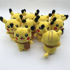 13CM Pokemon Pikachu Cartoon Japanese Anime Plush Toy Pendant 10pcs/set