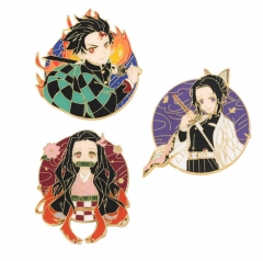 3 Styles Demon Slayer: Kimetsu no Yaiba Character Anime Alloy Brooch Pin