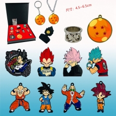 Dragon Ball Z Cartoon Cute Pattern Alloy Necklace and Ring Set (10pcs/set)