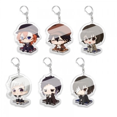6 Styles Bungo Stray Dogs Cartoon Pendant Anime Acrylic Keychain