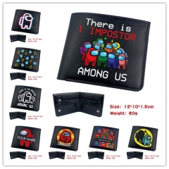 Among us-11款 动漫软真皮短款磁扣对折钱包